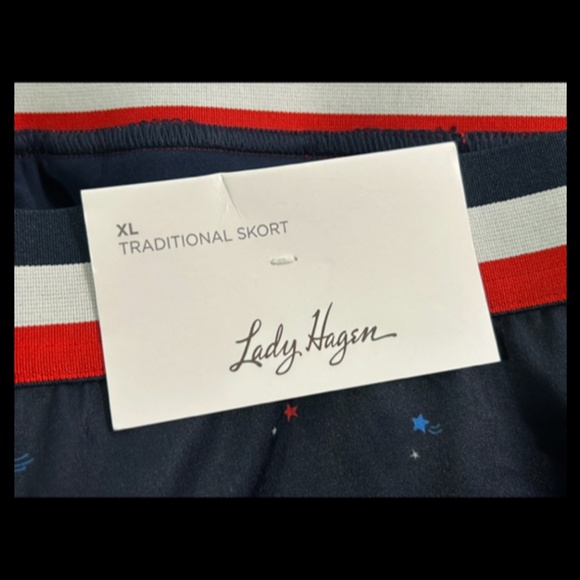 Lady Hagan Pull On Athletic Golf Skort​ Skirt Stars Red White Blue Size XL - NWT - Picture 10 of 15